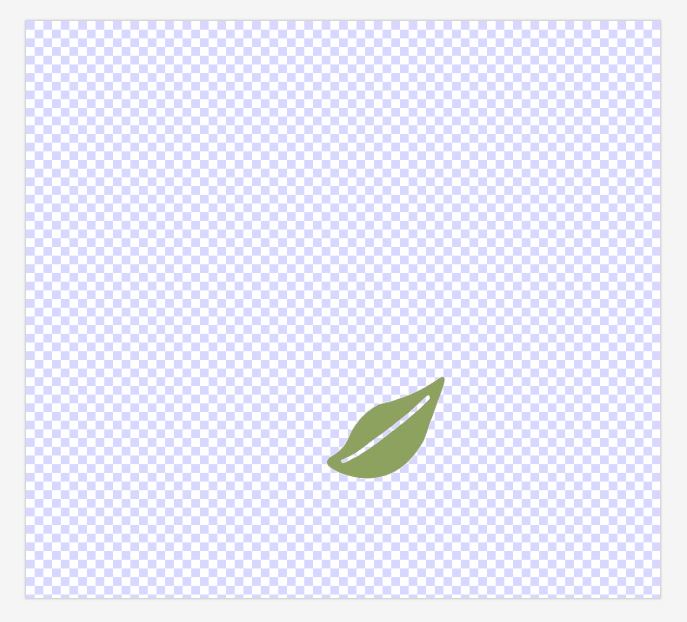 Cricut Design Space – calque de la feuille en vert clair, quatrième et dernier calque du motif