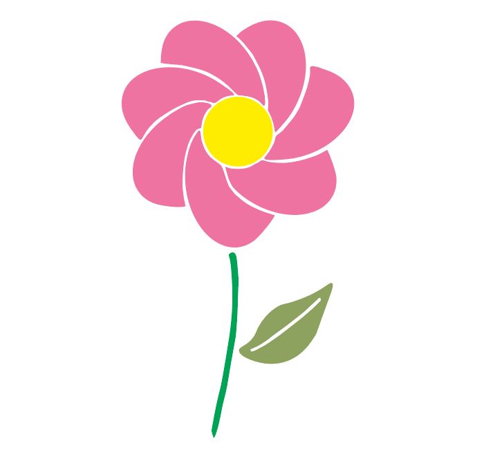 Motif vectoriel fleur créé sur Illustrator, prêt à être importé dans Cricut Design Space