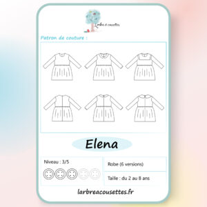 Patron de couture robe enfant Elena - PDF à télécharger, tailles 2 à 8 ans