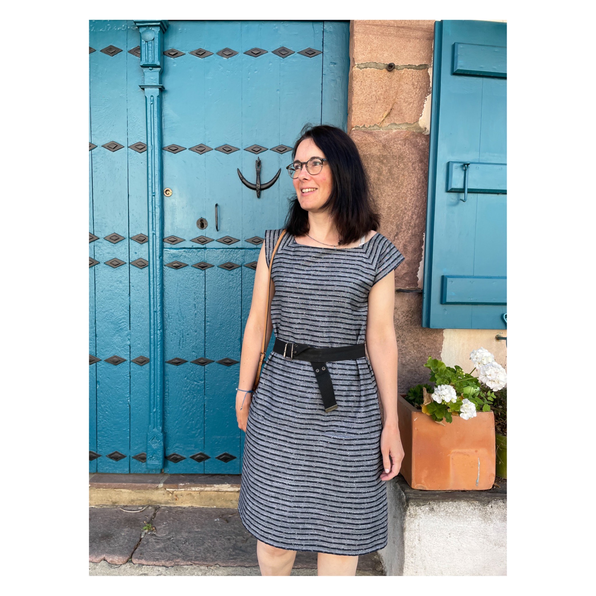 Robe Stockholm Atelier Charlotte Auzou cousue en lin rayé marinière Ma Petite Mercerie