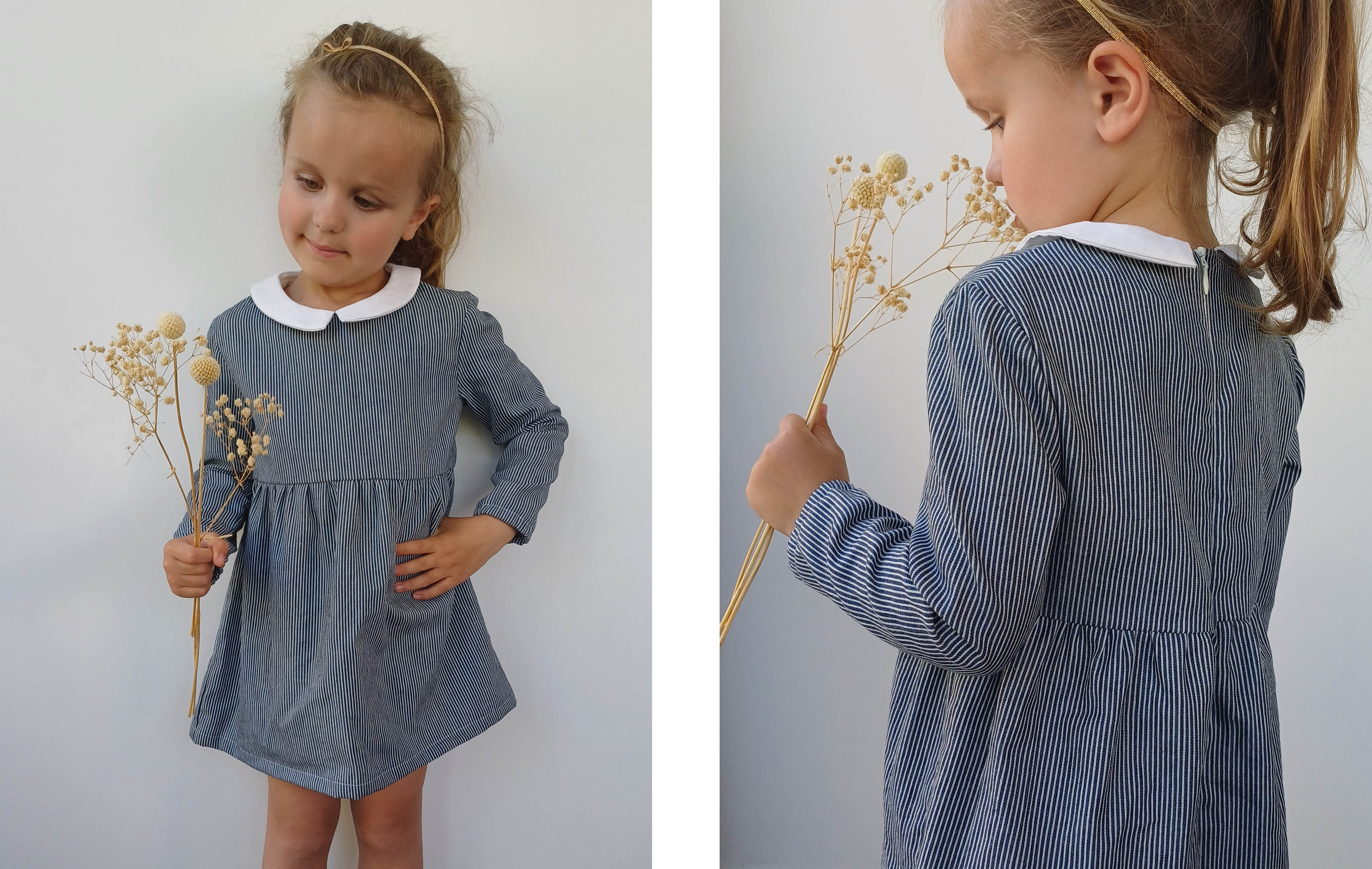 Testeuse Emilie @alice.et.ines – robe Elena col plat style écolière
