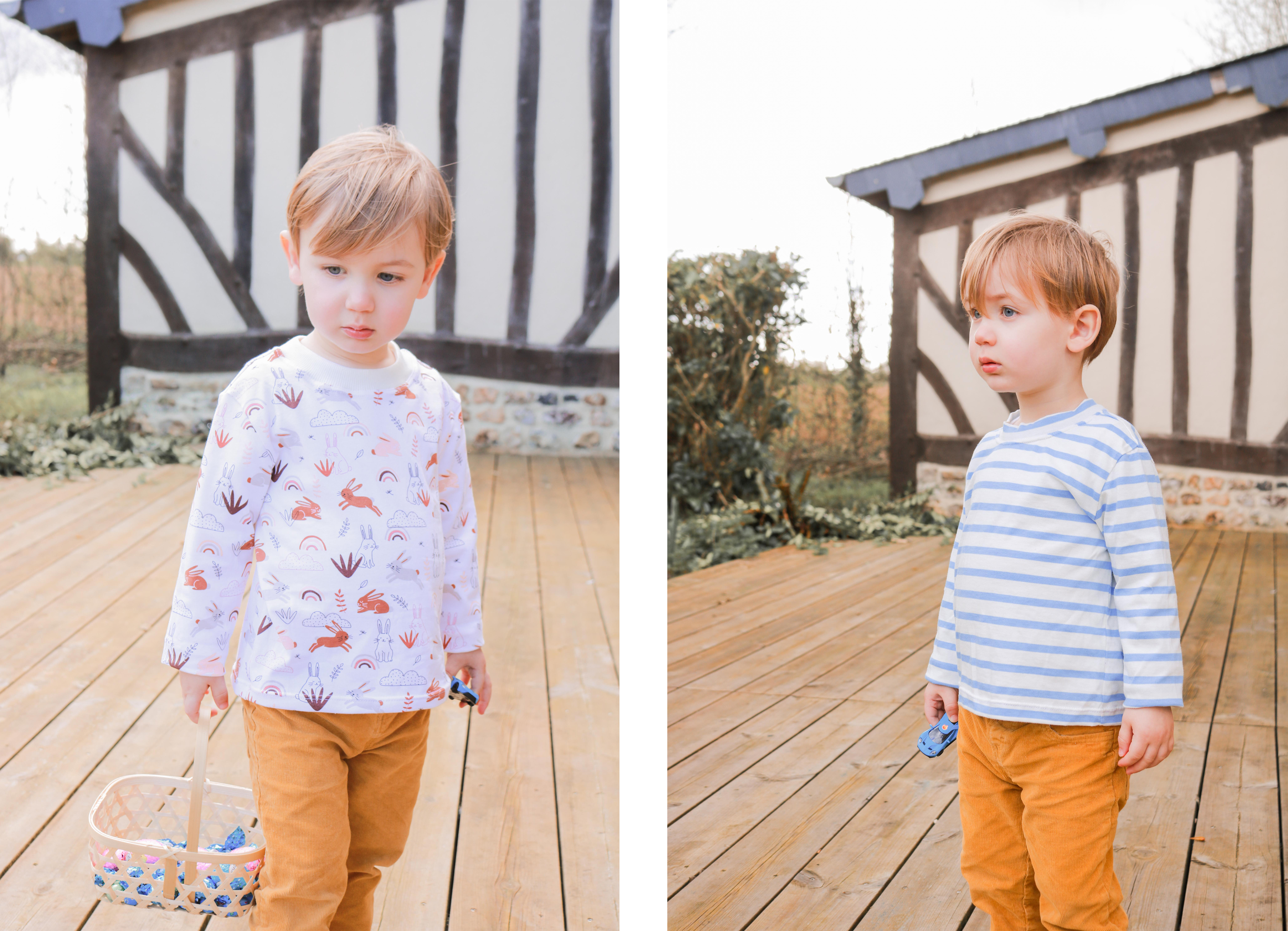 Version testeuse Julie @ateliersvila – T-shirt Luminous classique marinière enfant, manches longues
