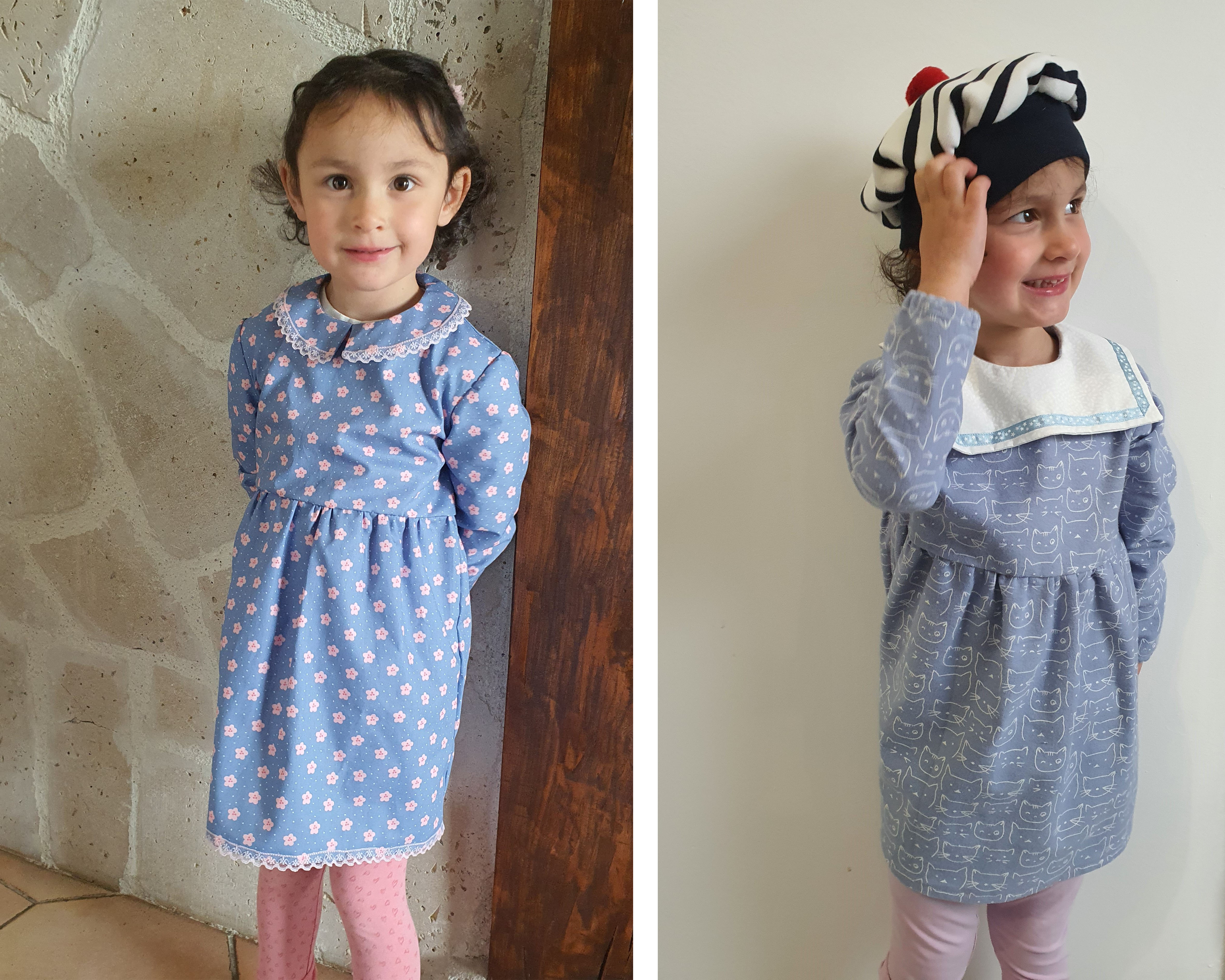 Testeuse Stéphanie @lily_parson_couture – robe Elena col marin et col plat avec galon dentelle
