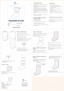 Gamme de montage du patron chaussette de Noël – planches de pièces à découper, L'arbre à cousettes